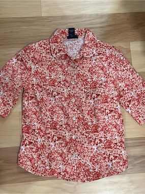 The Limited Red Floral Short-Sleeve Button-Down Shirt
